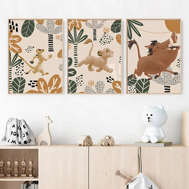 Kid Lion King Boho Posters and - Baby Nursery Animal Pictures review and price