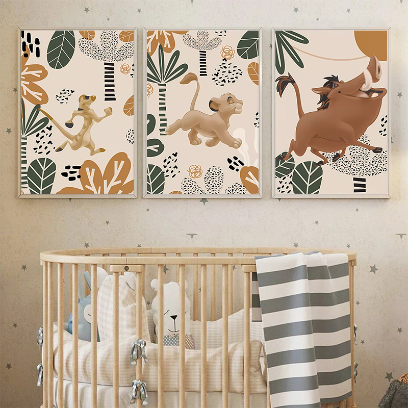 Kid Lion King Boho Posters and - Baby Nursery Animal Pictures review and price