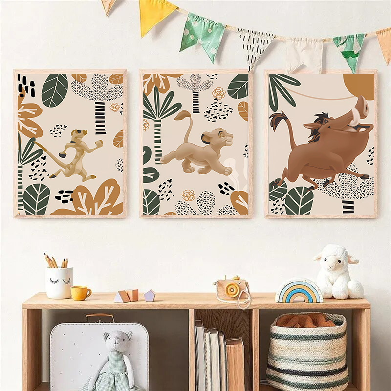 Kid Lion King Boho Posters and - Baby Nursery Animal Pictures review and price