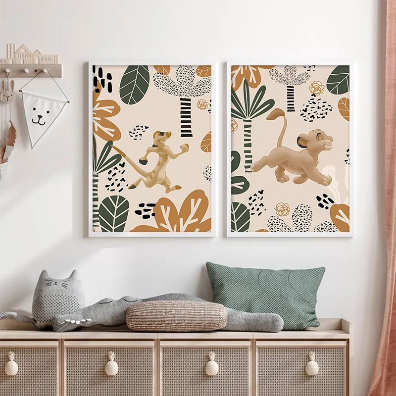 Kid Lion King Boho Posters and - Baby Nursery Animal Pictures review and price