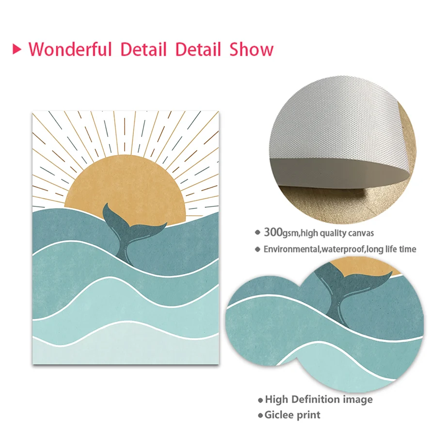 1pc frameless Fish Whale Seagu - Baby Nursery Quotes review and price