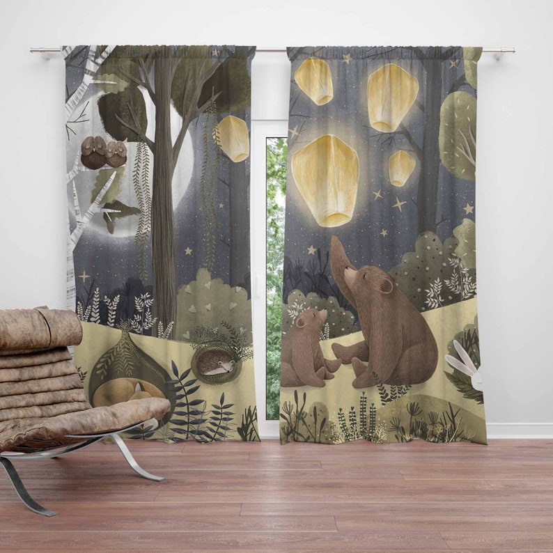 Woodland Nursery Curtains Anim - Baby Nursery Blackout Curtains review and price