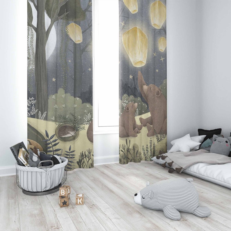 Woodland Nursery Curtains Anim - Baby Nursery Blackout Curtains review and price