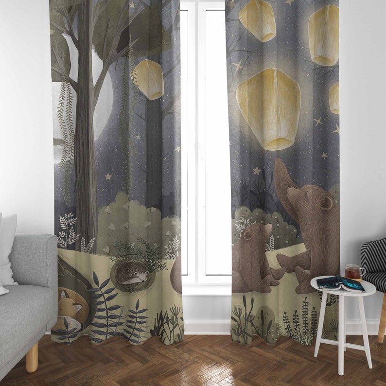 Woodland Nursery Curtains Anim - Baby Nursery Blackout Curtains review and price
