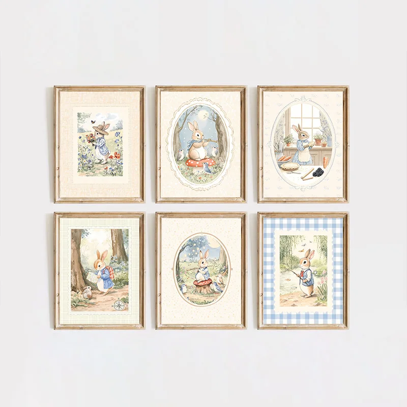 Vintage Boho Blue Plaid Rabbit - Baby Nursery Vintage Decor review and price