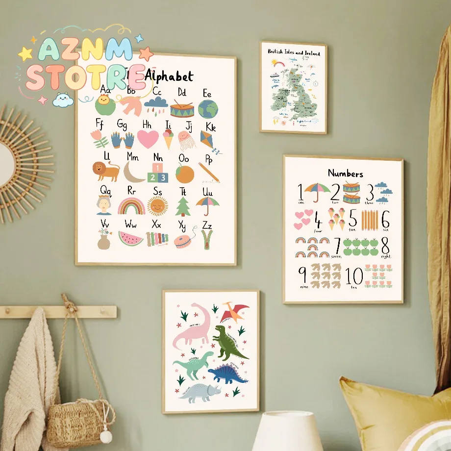 Animal World Map Dinosaur Alph - Baby Nursery Things review and price