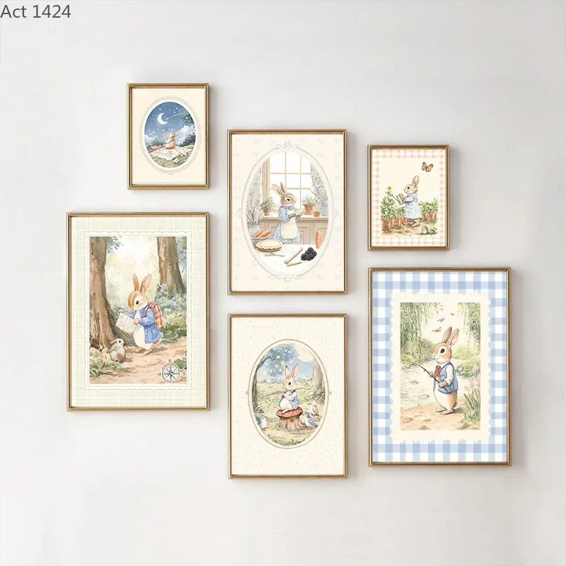 Vintage Boho Blue Plaid Rabbit - Baby Nursery Vintage Decor review and price