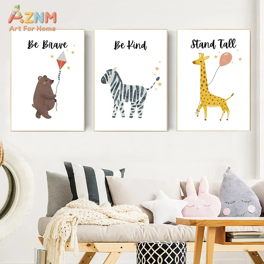 AZNM Be Brave Kind Stand Tall  - Baby Nursery Art review and price