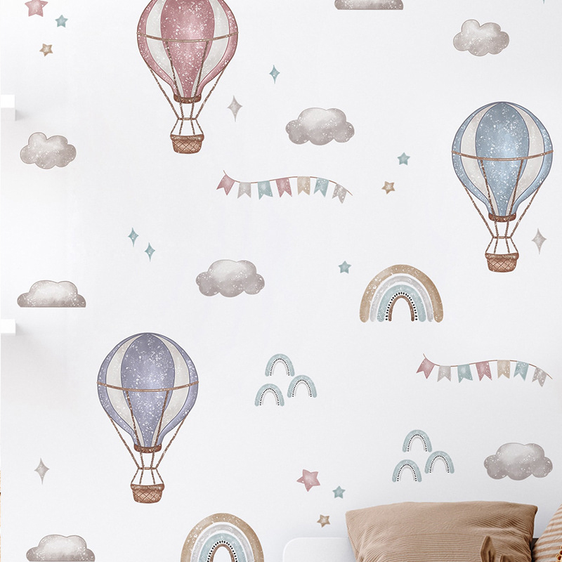 `Boho Hot Air Balloon Rainbow  - Baby Nursery Bunting review and price