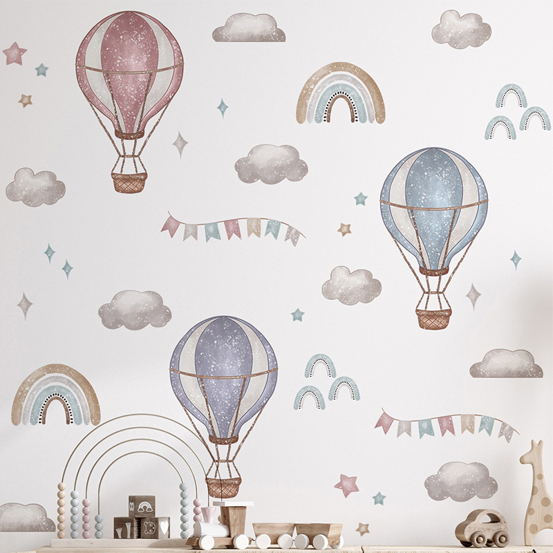 `Boho Hot Air Balloon Rainbow  - Baby Nursery Bunting review and price