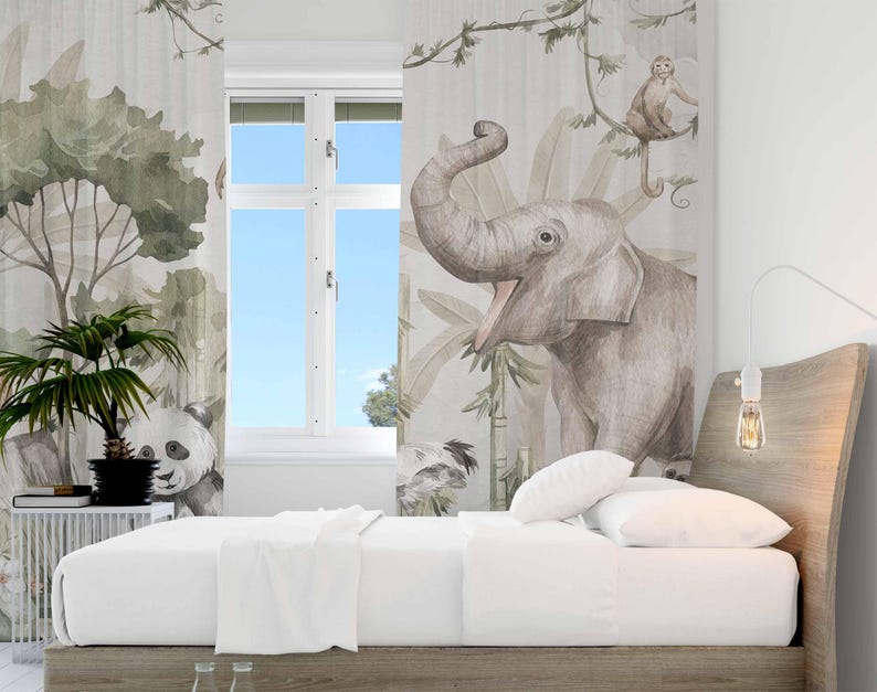 Safari Animals Curtains Kids B - Baby Nursery Blackout Curtains review and price